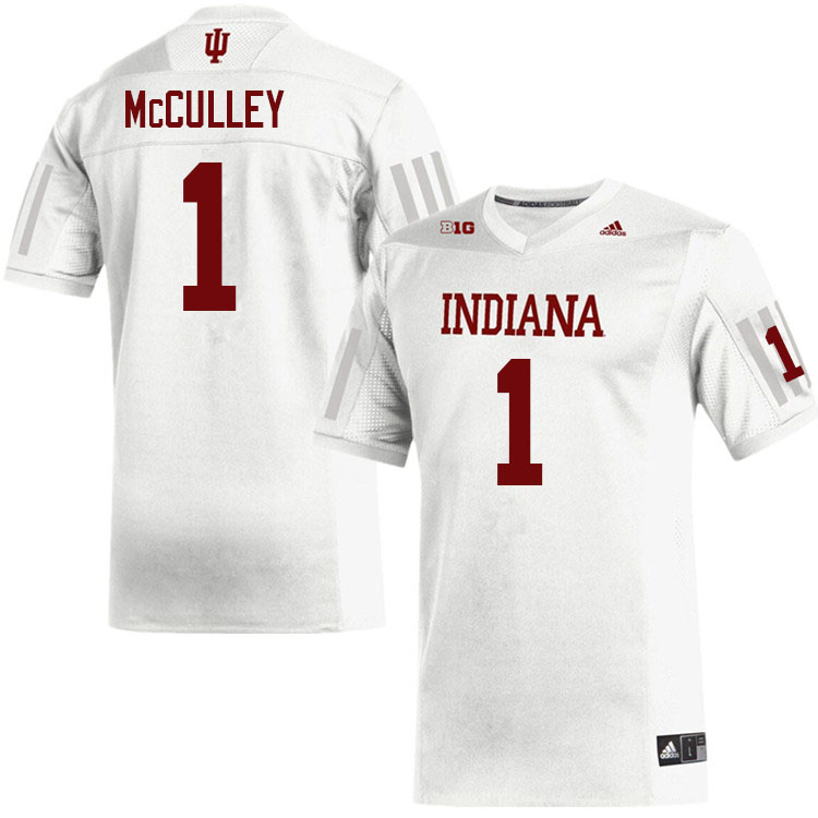 Men #1 Donaven McCulley Indiana Hoosiers College Football Jerseys Sale-White